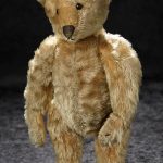 EARLY GERMAN BROWN TEDDY BEAR BY STEIFF WITH SHOE BUTTON EYES AND KAPOK FILL