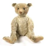 White mohair plush fully jointed teddy bear